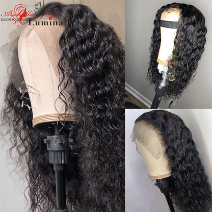 Curly Human Hair Wig with Baby Hair