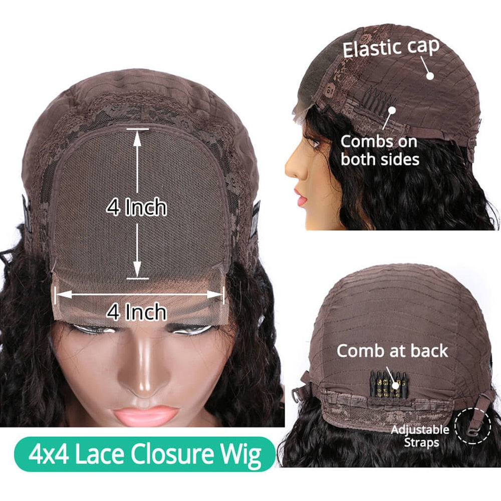 Curly Human Hair Wig with Baby Hair