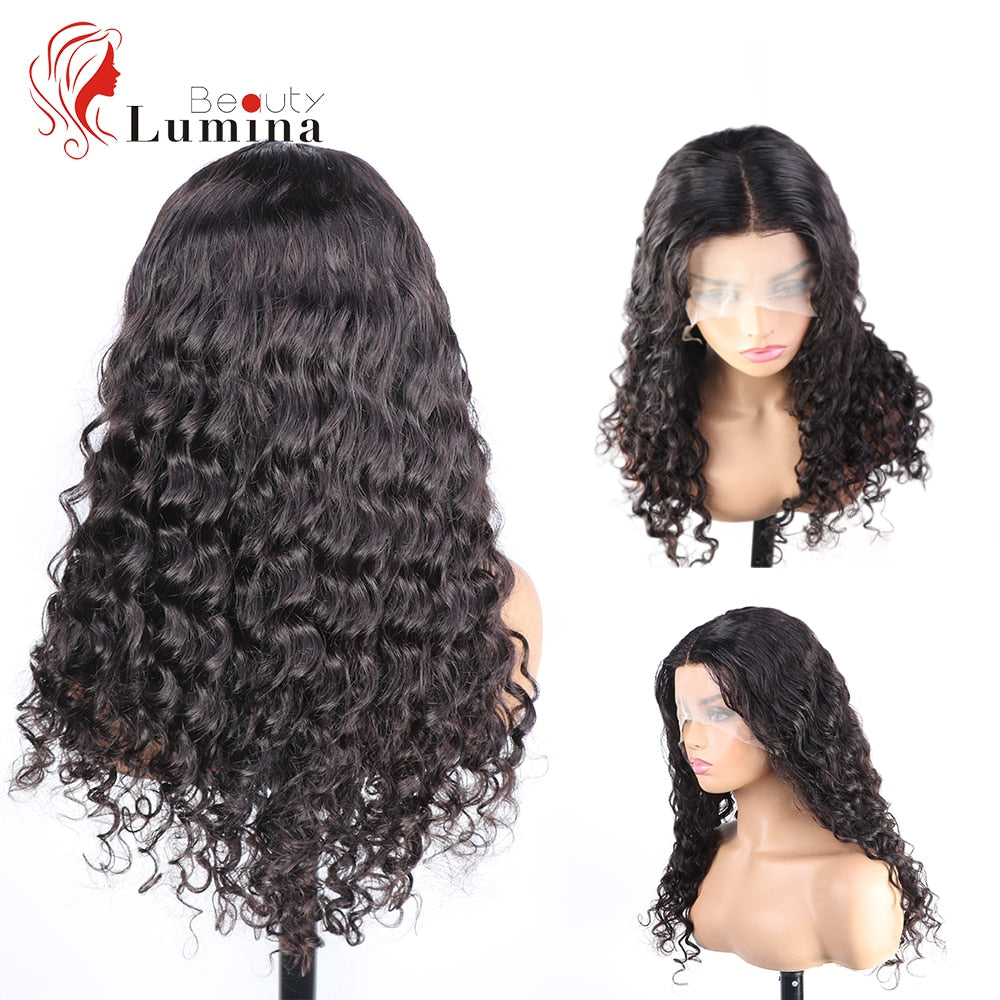 Curly Human Hair Wig with Baby Hair