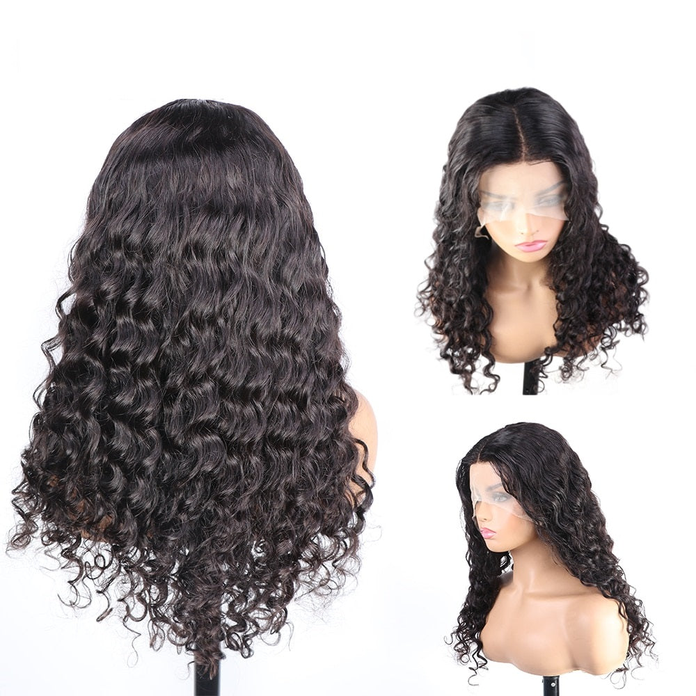 Curly Human Hair Wig with Baby Hair